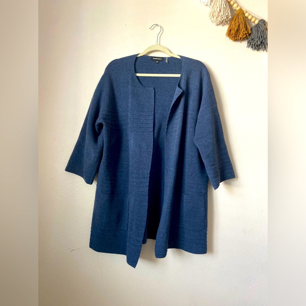 Repeat cardigan 3/4 sleeves 100% cotton Small oversized